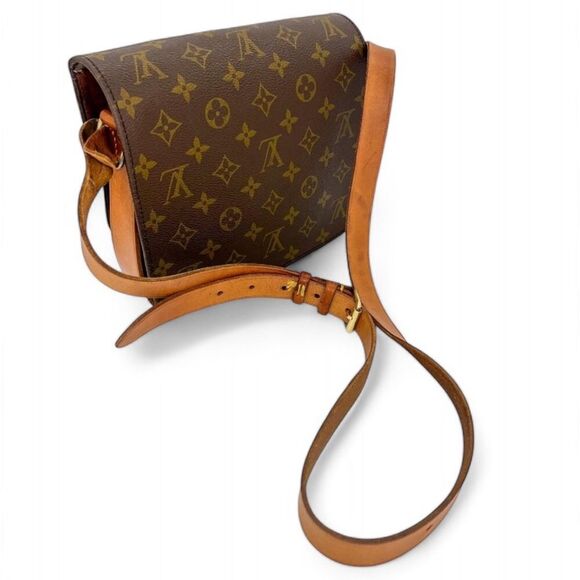 Authentic Vintage LOUIS VUITTON Monogram Cartouchiere MM Brown Printed H… - Picture 9 of 16